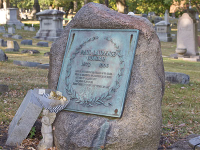 Paul Laurence Dunbar is buried at Woodland Cemetery.