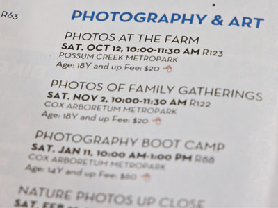 I`m sure you`ll want to sign up for my upcoming photography classes at metroparks.org.