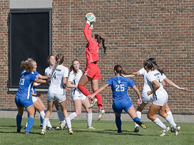 Today was the birthday of the goalkeeper in red.  Nobody scored on her.