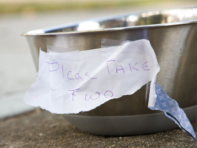 Someone else`s candy bowl ended up on my porch.