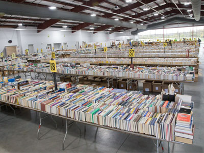 Today I helped set up for the Dayton Book Fair.  Thatsa lotta books.