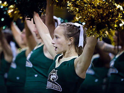 But the small crowd meant I could sit at courtside, close enough to feel the swish of pom-poms.