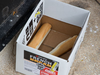 I suppose it`s a good thing the sub shop leaves leftovers outside, but troubling that there`s a need for them to.