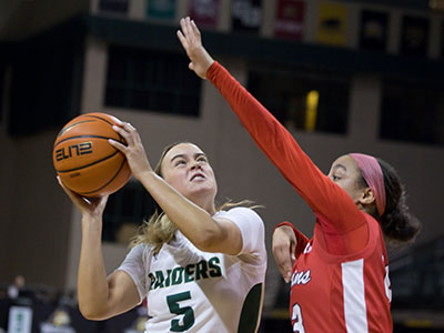 I sit in a courtside seat with the university president`s name on it, but I doubt she`ll come to a women`s game.