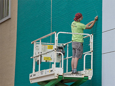 Progress is being made on the mural (see May 12 above).