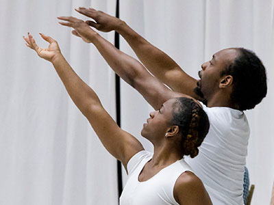 Countess V. Winfrey and Devin Baker of Dayton Contemporary Dance Company performed together.