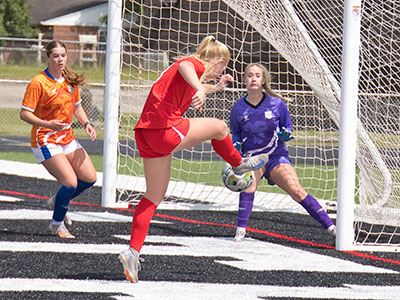 The goalkeeper was able to stop this shot, but the final score was 15 - 0.