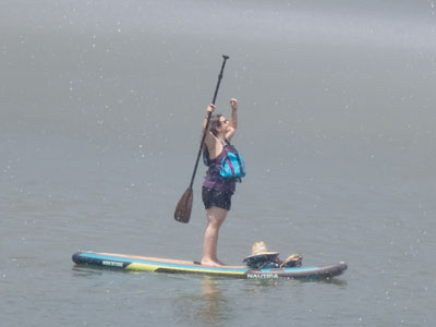 She didn`t seem to mind getting wet.