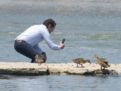 After I take pictures of ducks, it`s someone else`s turn.