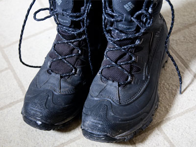 After yesterday`s horse event, my boots needed a wash.