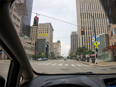 The weather people said it would rain so I drove to work.  It`s not raining.