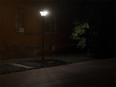 A new street lamp was installed across the street.  That`s good, but it`s ten times brighter than others.