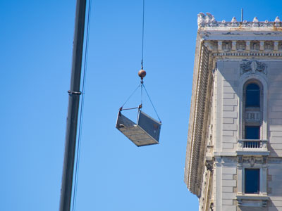 It was a big day for cranes.