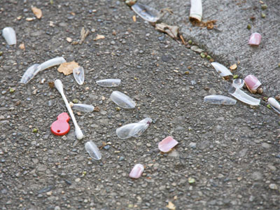 Nails on the street?  I hope nobody blows a tire. Nails on the street?  I hope nobody blows a tire.