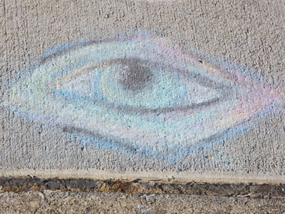 The sidewalk sees all. The sidewalk sees all.