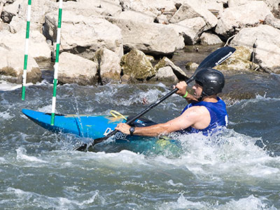In this event, competitors try to do life-threatening things faster than anyone else.