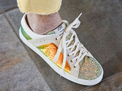 The shoes say it all:  Love Yourself. The shoes say it all:  Love Yourself.