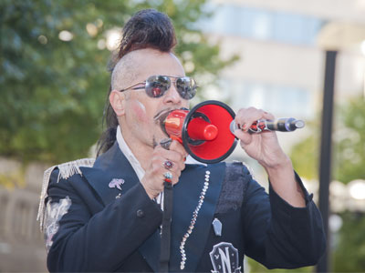 This guy really wanted to be heard. This guy really wanted to be heard.