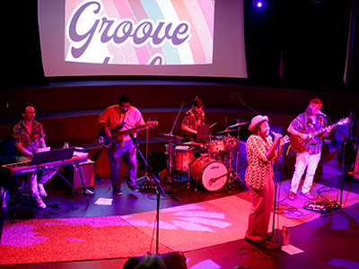 Evan and his band The Groove Essentials had an album release party at the Arcade. Evan and his band The Groove Essentials had an album release party at the Arcade.
