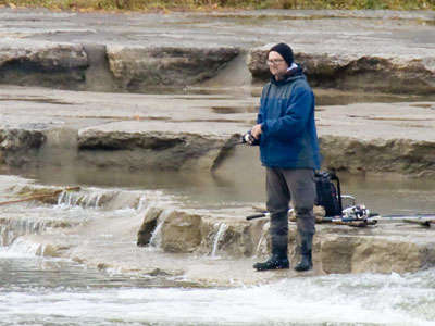 He`s pursuing his hobby in the cold, just like I am.