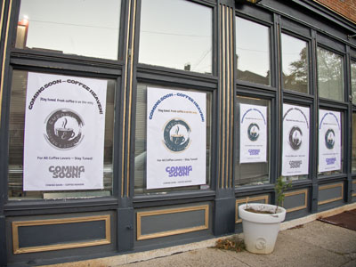 Goodbye formalwear store, hello coffee shop.