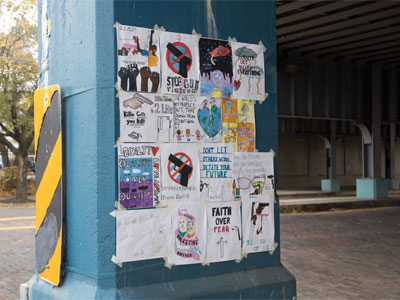 Inspiring, though probably illegal, messages about peace and equality.