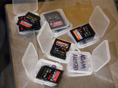 A stack of memory cards by my computer indicate a lack of discipline on my part.