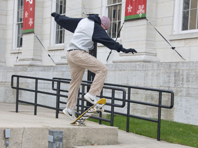 I took another picture from a better angle, but that`s when he fell on the concrete.