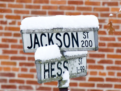 There were no school buses (or snow plows) on Jackson Street today.