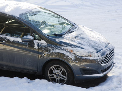 It snowed all day and then I went outside at night and cleared off my car since it was going to be brutally cold.