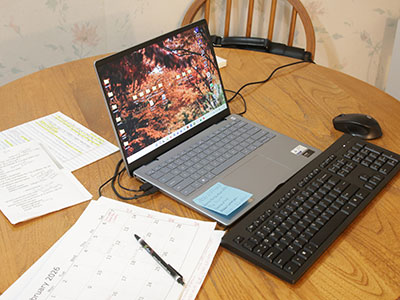 I`m supposed to have the day off, but that just means I work from the kitchen table.