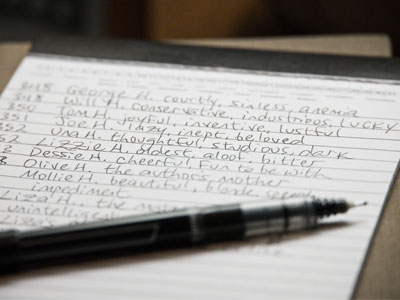 I had to make a list to keep track of all the characters in East of Eden.