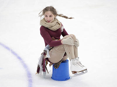 I took pictures from a platform high above the rink.