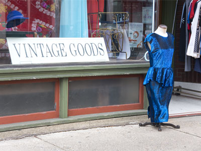 The blue dress was being whipped by the cold wind.