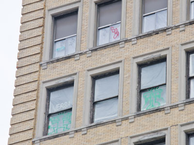 Who climbs up there with a can of spray paint?