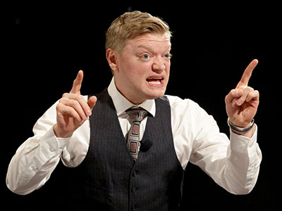 Jared Mola portrayed 27 different characters in the play `Varian` written by Michael London.