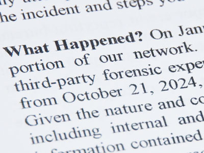 Today I was informed about a data breach that occurred in 2024.  The letter described itself as `time sensitive.`