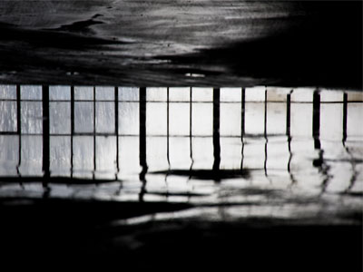 Reflections on my parking garage.