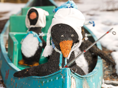 I saw a cardinal and possibly a bald eagle today, but you get a penguin in a silly hat.