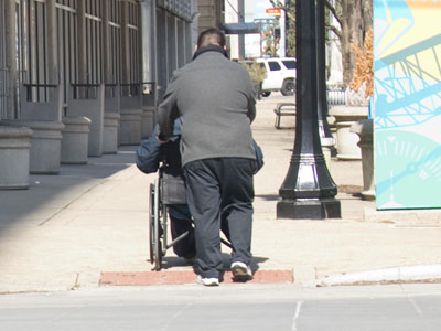 Random act of kindness in the crosswalk.