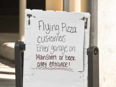 Written on a pizza box, of course.