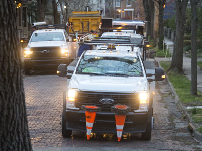 They tore up the street and worked late into the night.