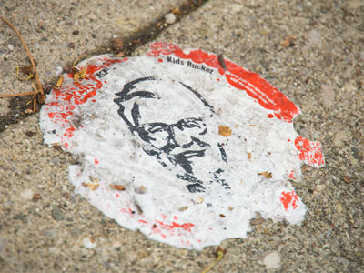 Colonel Sanders is on the Fried Foods Walk of Fame.