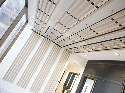 Part of the music staff has been installed on the ceiling (see April 1 above).