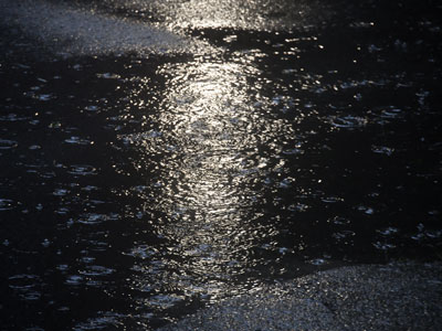 It rained, and then rained some more.  Later it rained.